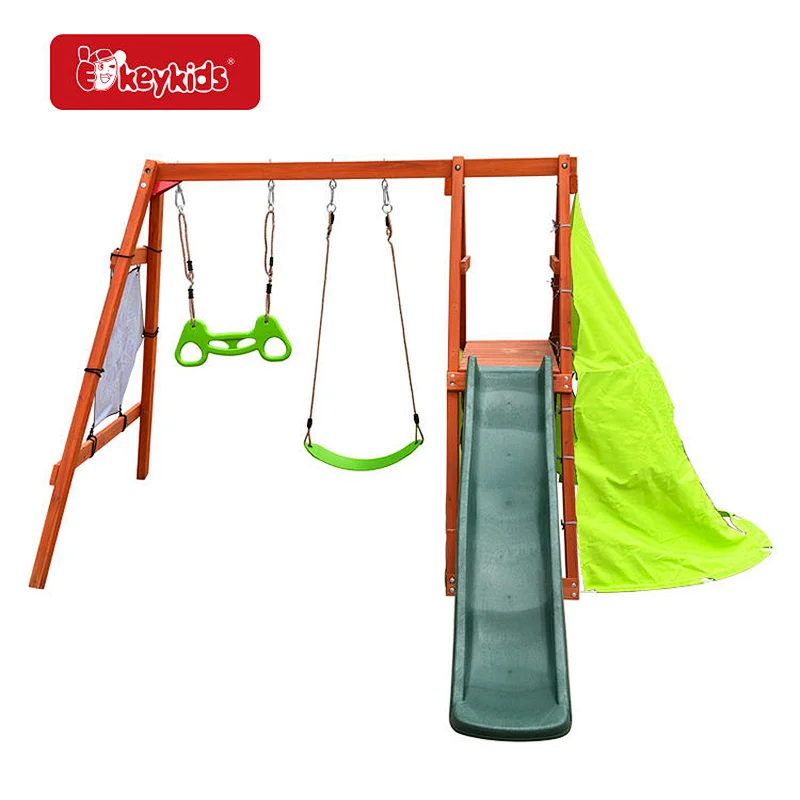 Montessori outdoor children large wooden play centre with swing W01D277